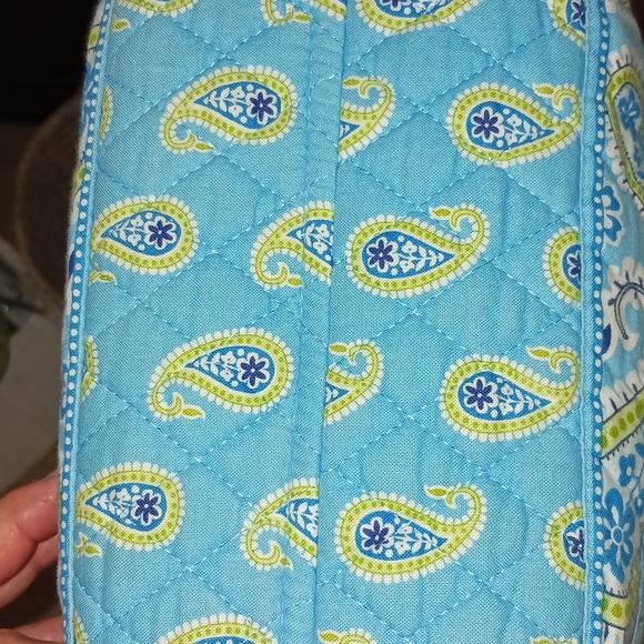 Vera Bradley Bermuda Blue Aqua Paisley Quilted Tote - Picture 6 of 11